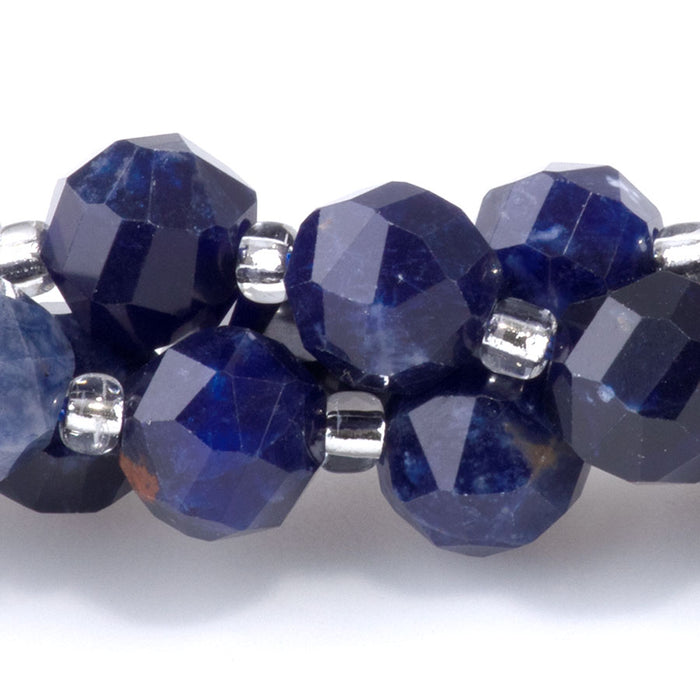 Sodalite 7x8mm Faceted Nugget A Grade - 15-16 Inch