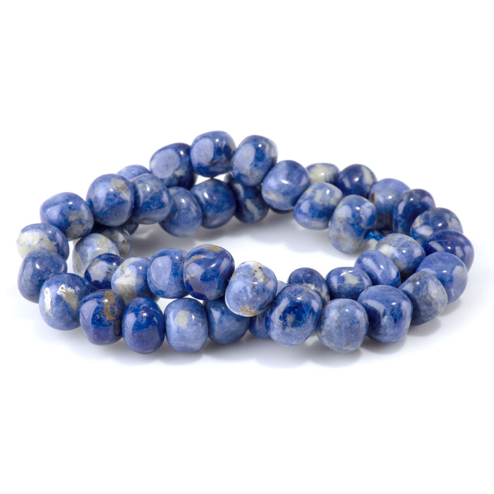 Sodalite 8x10-9x13mm Side Drilled Pebble - 15-16 Inch