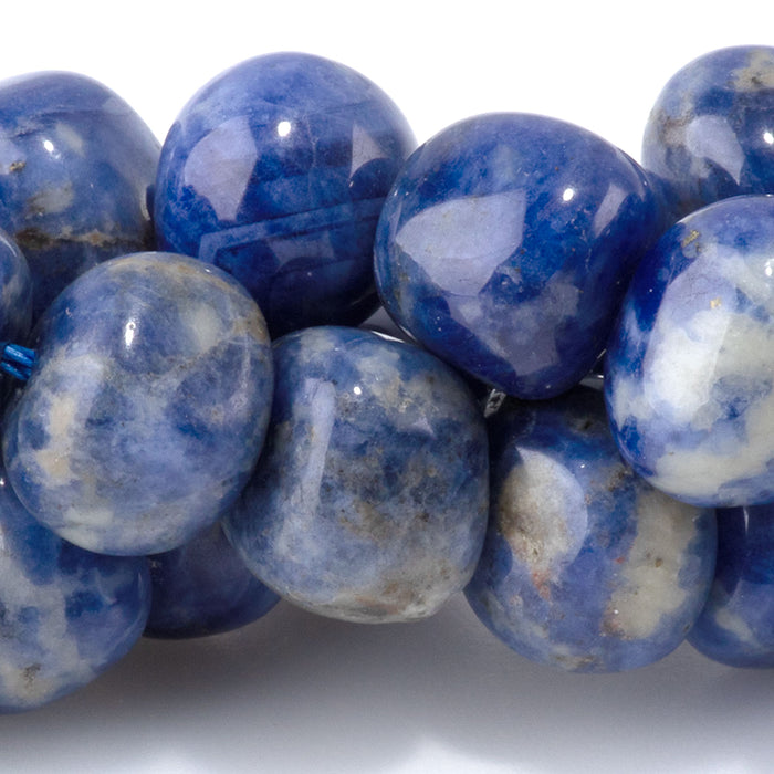 Sodalite 8x10-9x13mm Side Drilled Pebble - 15-16 Inch