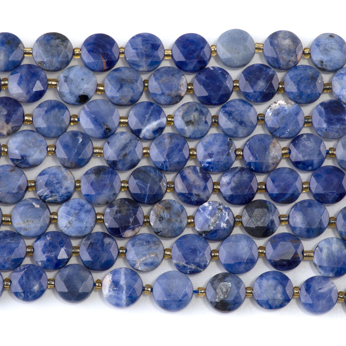 Sodalite 8mm Star Cut Coin A Grade - 15-16 Inch
