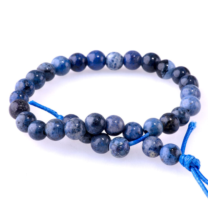 Sunset Dumortierite 6mm Round - Large Hole Beads