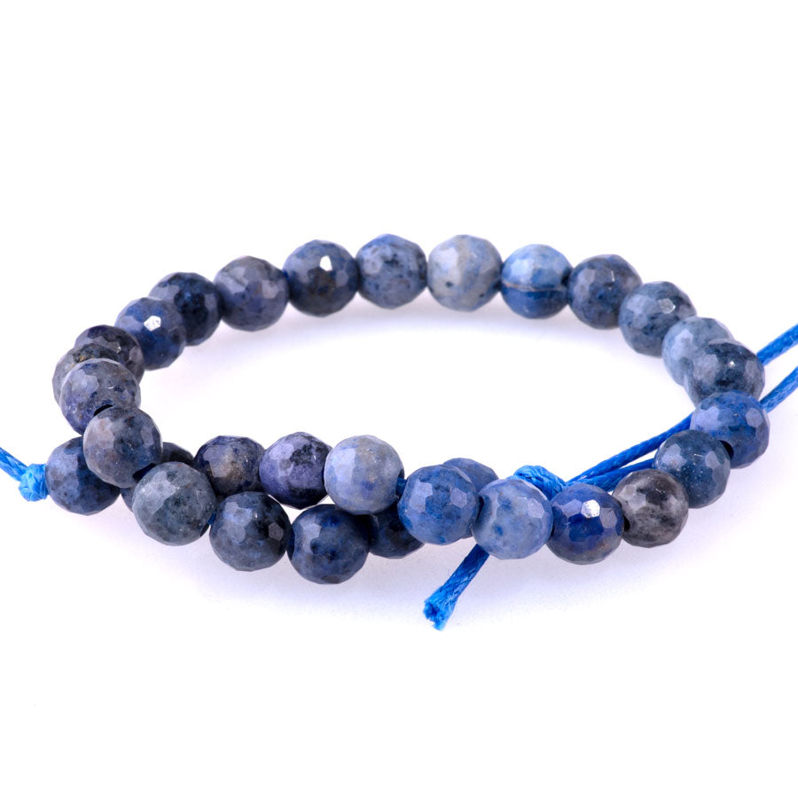 Sunset Dumortierite 6mm Faceted Round - Large Hole Beads