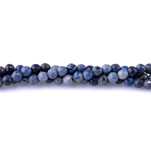 This is a Dakota Stones 6mm Sunset Dumortierite Large Hole Gemstone strand with faceted round beads.