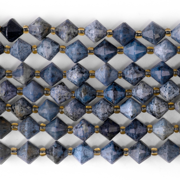 Sunset Dumortierite 8mm Faceted Bicone - 15-16 Inch