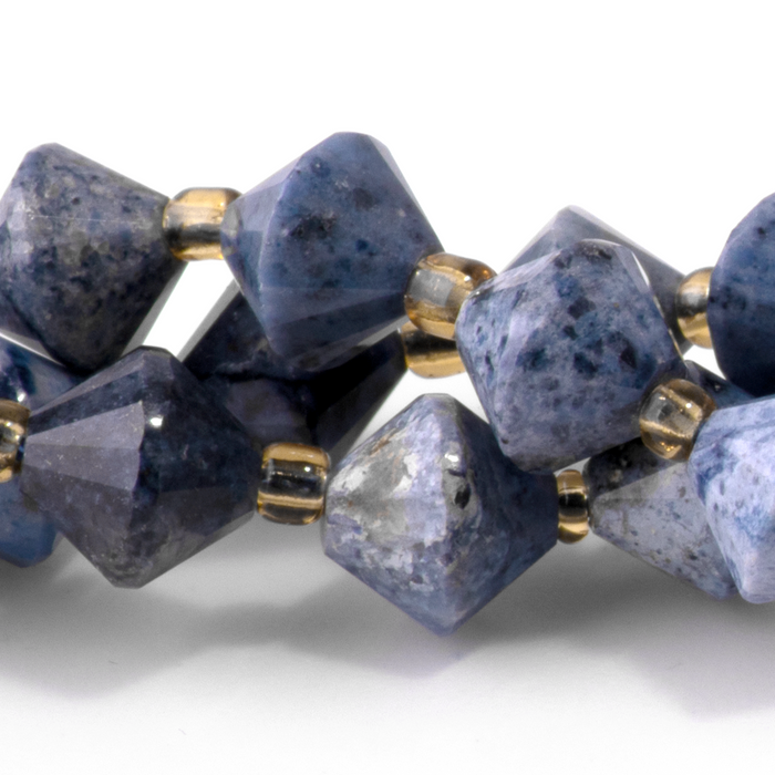 Sunset Dumortierite 8mm Faceted Bicone - 15-16 Inch