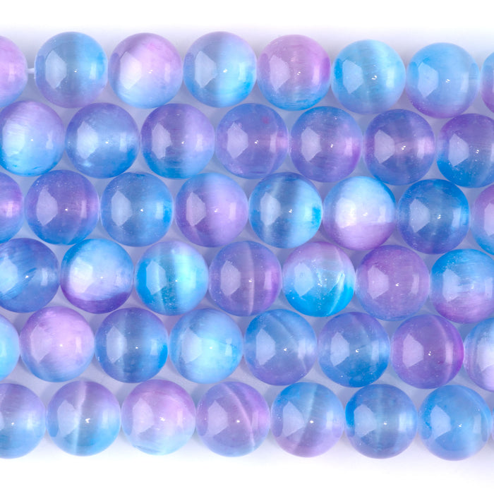 Selenite 10mm Round Purple Pink (Dyed) - 15-16 Inch
