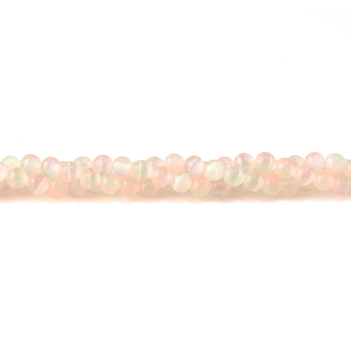 Selenite 6mm Round Lime Pink (Dyed) - 15-16 Inch