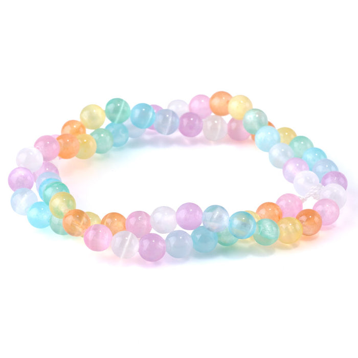 Selenite 6mm Round Rainbow (Dyed) - 15-16 Inch