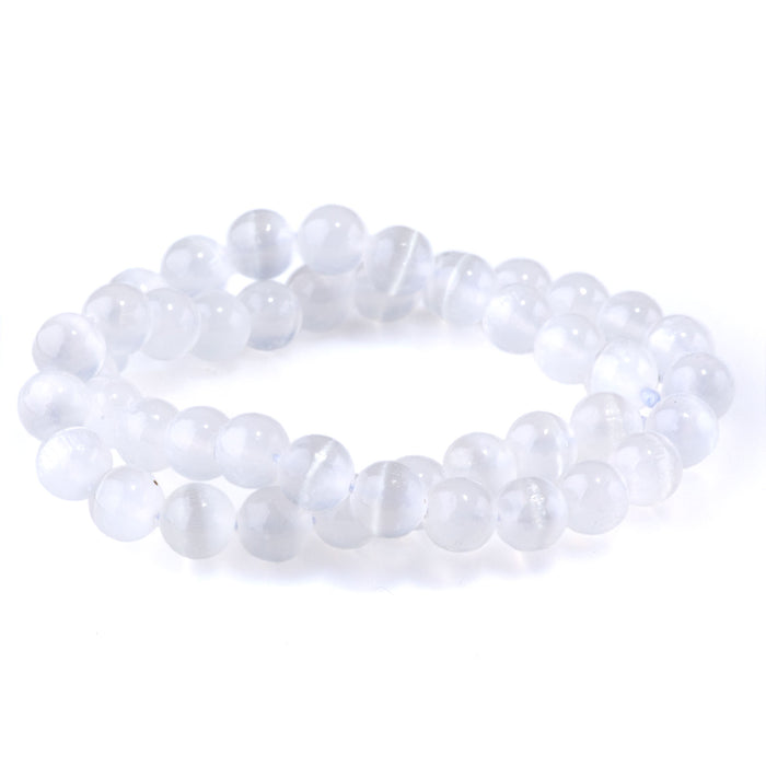 Selenite 8mm Round AA Grade - 15-16 Inch