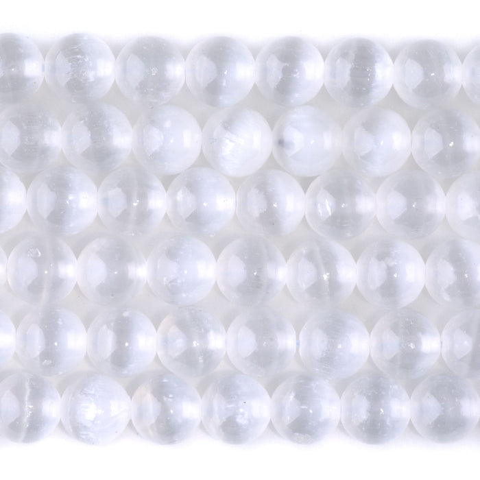 Selenite 8mm Round AA Grade - 15-16 Inch