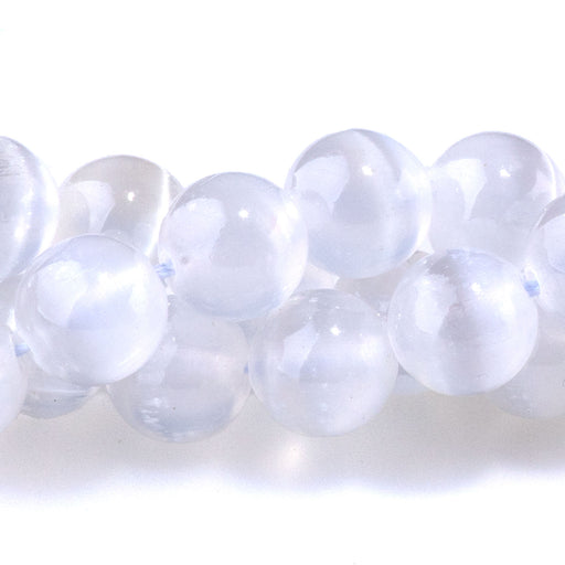This is a Dakota Stones 8mm Selenite Gemstone strand with AA grade round beads in 15-16 inch strand.
