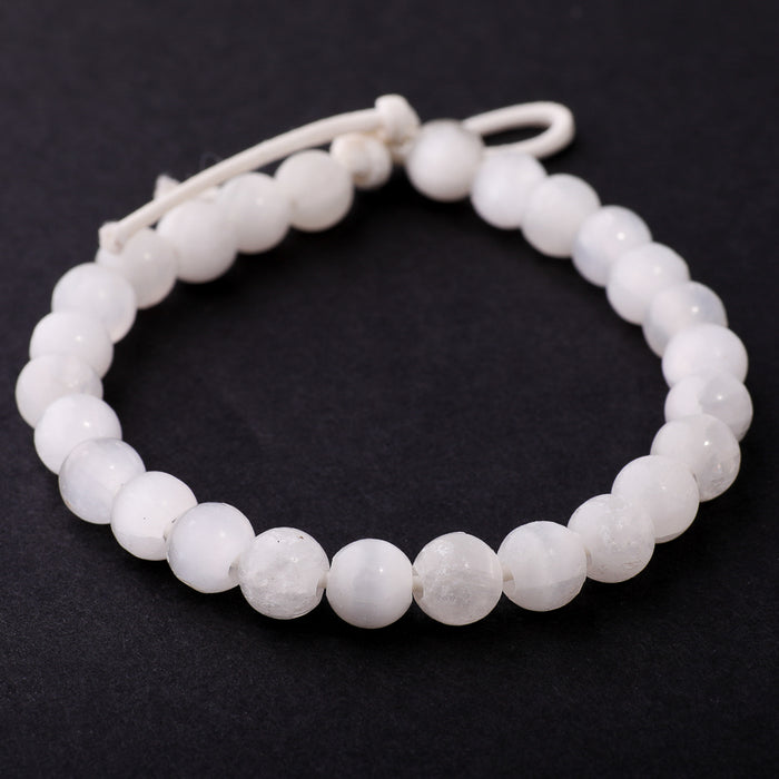 Selenite 8mm Round - Large Hole Beads