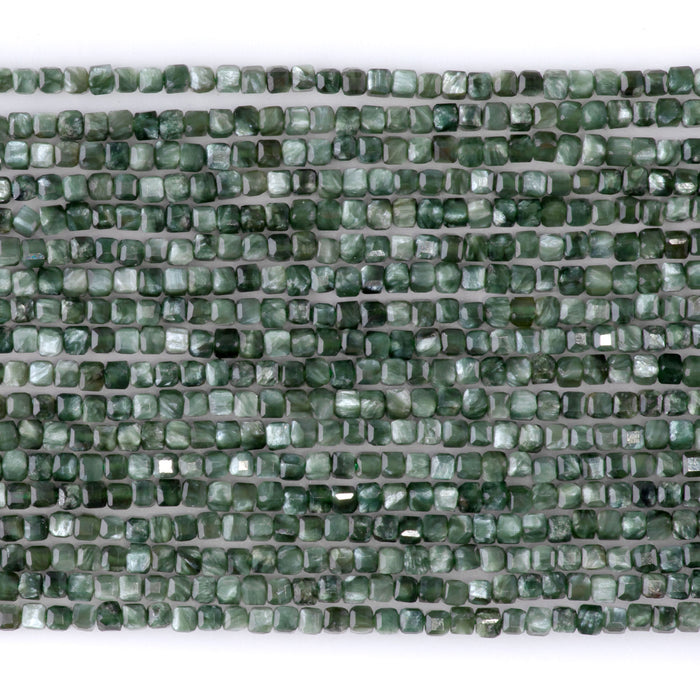 Seraphinite 2.5mm Table Cut Cube AAA Grade - 15-16 Inch
