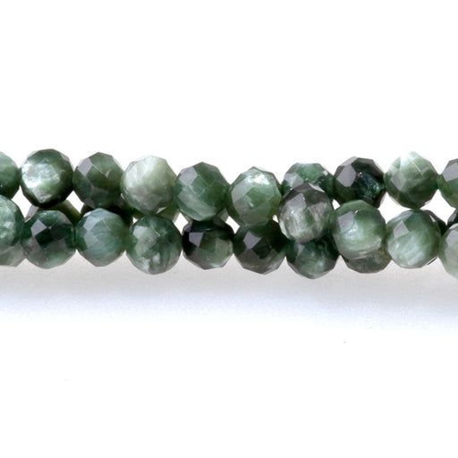 This is a Dakota Stones 3mm Seraphinite Gemstone strand with AAA grade faceted round beads in 15-16 inch strand.