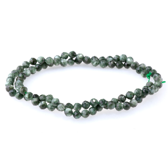 Seraphinite 4mm Faceted Round AAA Grade - 15-16 Inch