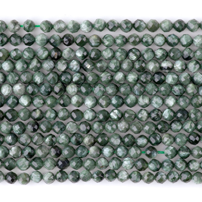 Seraphinite 4mm Faceted Round AAA Grade - 15-16 Inch