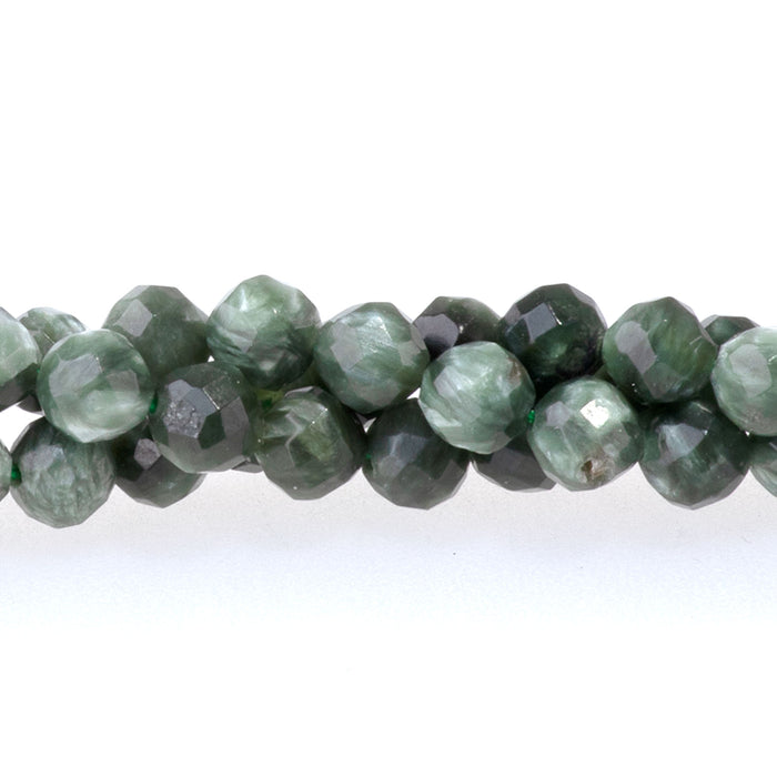 Seraphinite 4mm Faceted Round AAA Grade - 15-16 Inch