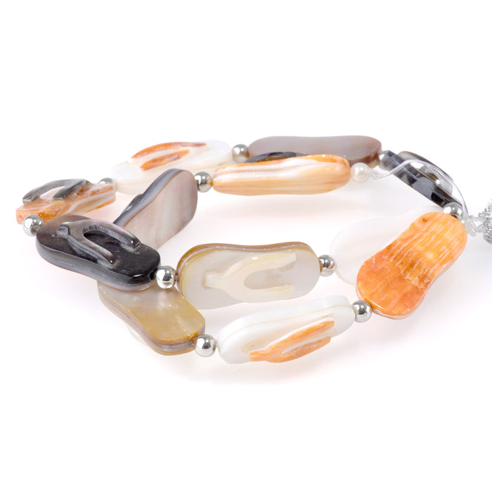 Flip Flop Assorted Shell 10x24mm - 15-16 Inch