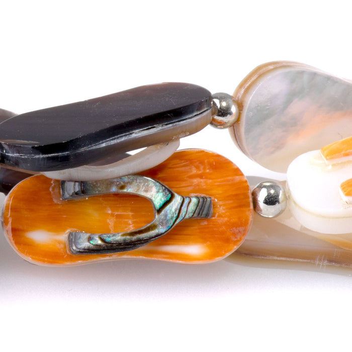 Flip Flop Assorted Shell 10x24mm - 15-16 Inch