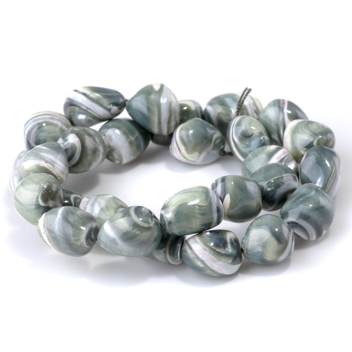 Troca Shell 12-14mm (Dyed) Green Free Form - 15-16 Inch
