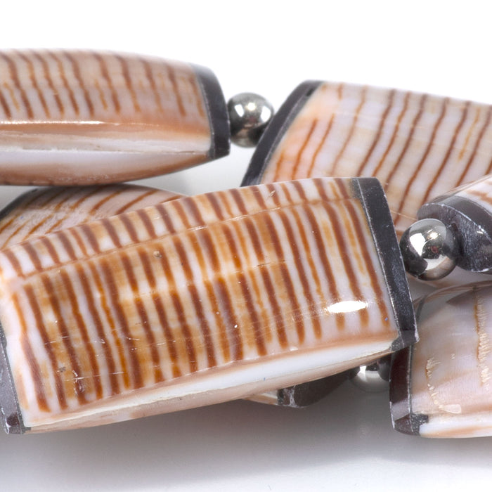 Tigrina Shell 15x28mm Puff Rectangle - 15-16 Inch