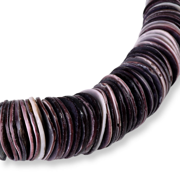 Puple Oyster Shell 4-20mm Graduated Heishi - 15-16 Inch
