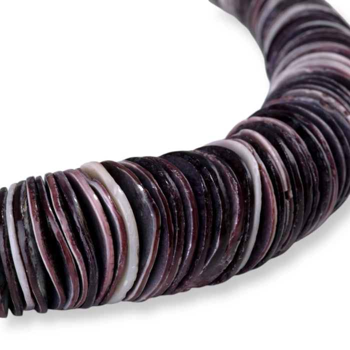 Puple Oyster Shell 4-20mm Graduated Heishi - 15-16 Inch