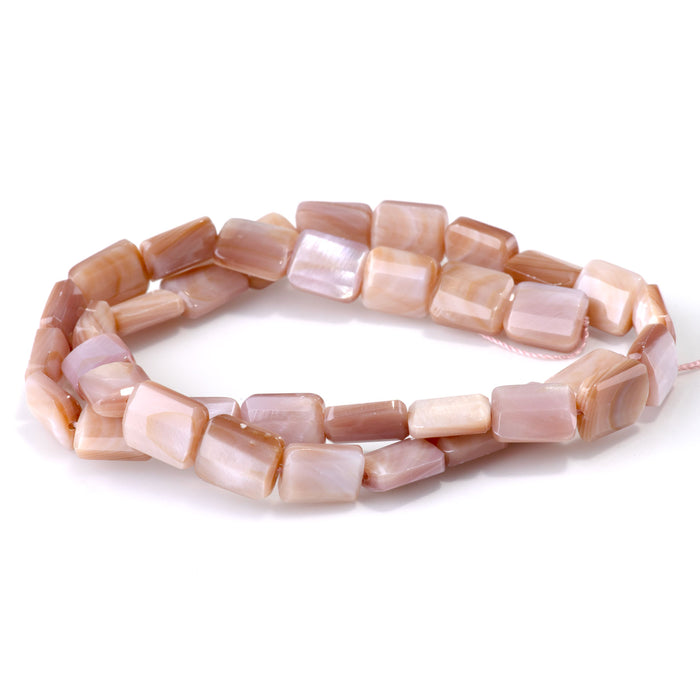 Purple "Pimpleback" Shell 8x16mm Faceted Rectangle Bead - 15-16 Inch