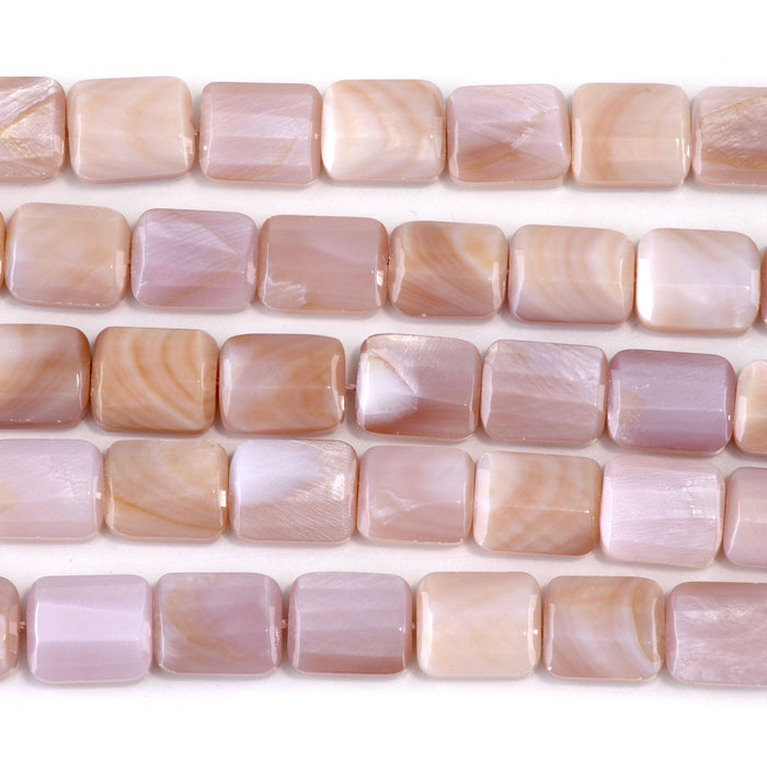 Purple "Pimpleback" Shell 8x16mm Faceted Rectangle Bead - 15-16 Inch