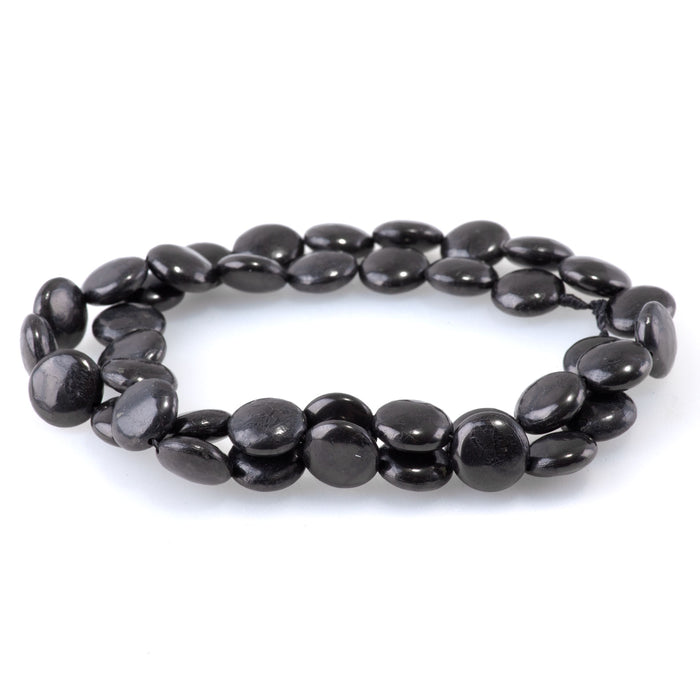 Shungite 10mm Coin - 15-16 Inch