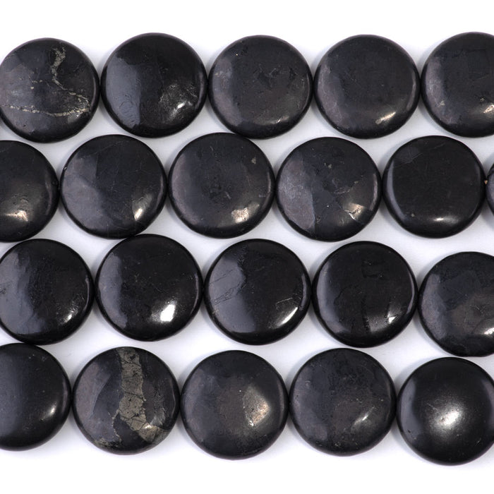 Shungite 20mm Coin - 15-16 Inch