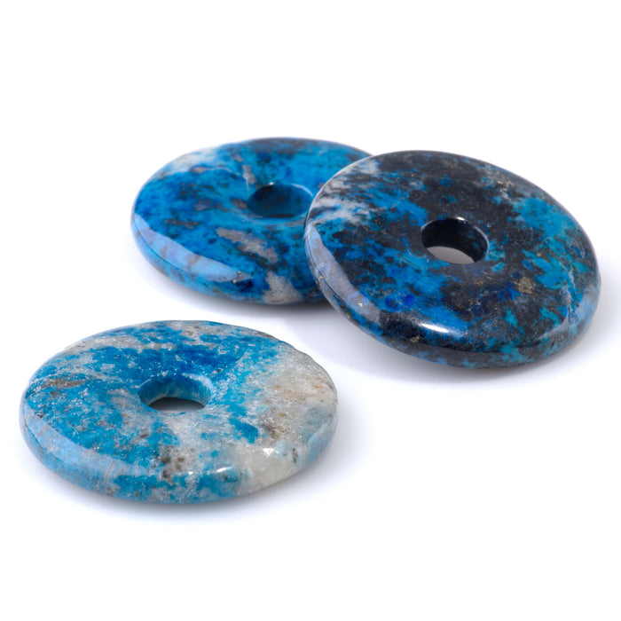 Snowflake Lapis 40mm Donut Pendant