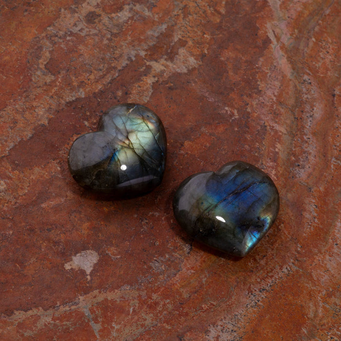 Labradorite 20-30mm Heart - DS ROCK SHOP