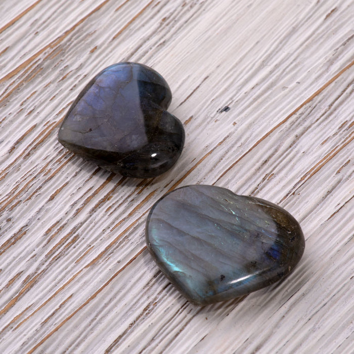 Labradorite 30-40mm Heart - DS ROCK SHOP