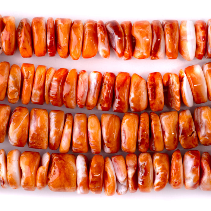 Spiny Oyster 12mm Orange Heishi - 15-16 Inch