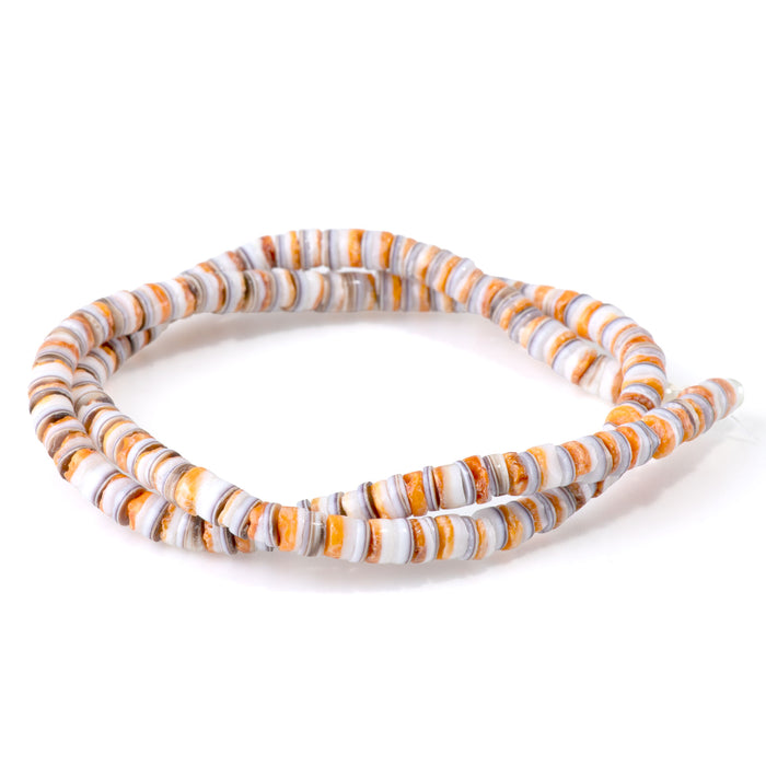 Spiny Oyster Mixed With Hammer Shell 4-5mm Heishi - 15-16 Inch