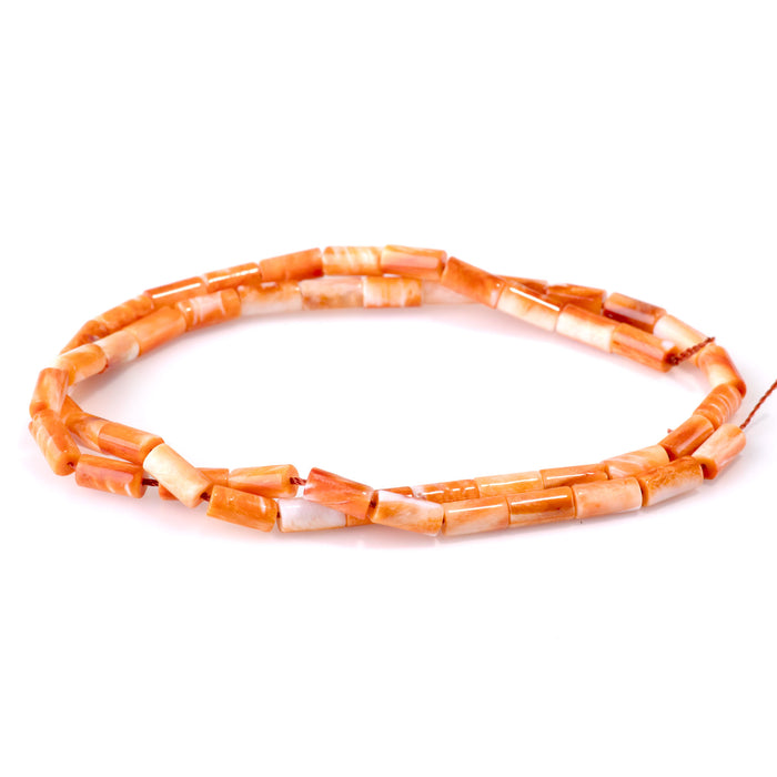Spiny Oyster 4x8mm Tube Bead - 15-16 Inch
