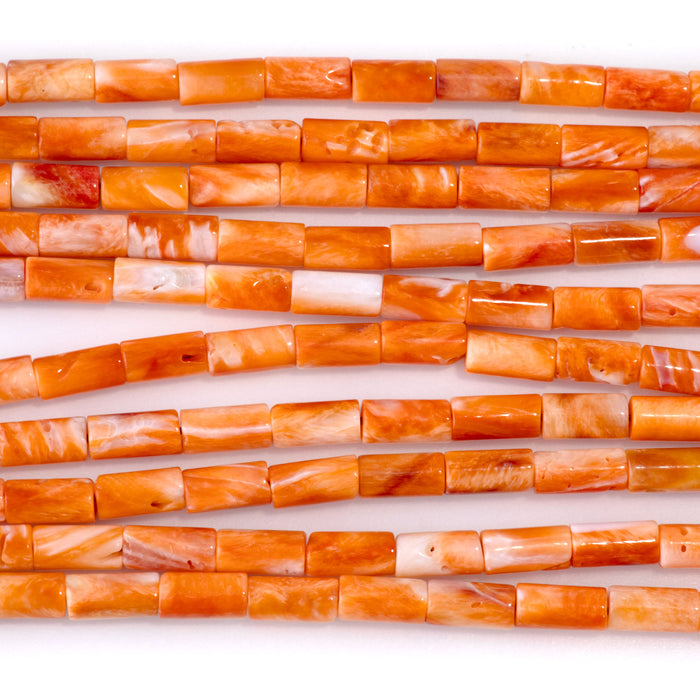 Spiny Oyster 4x8mm Tube Bead - 15-16 Inch