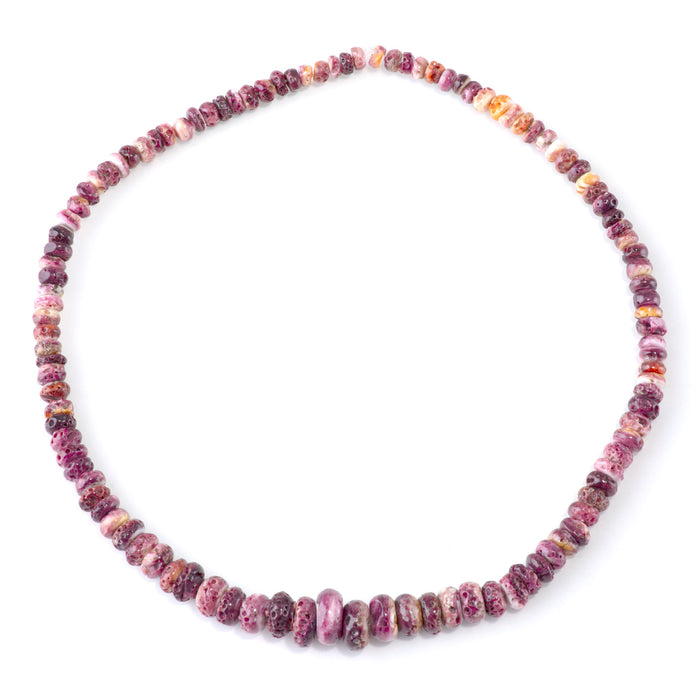 Spiny Oyster 5-12mm Purple Graduated Rondelle - 15-16 Inch