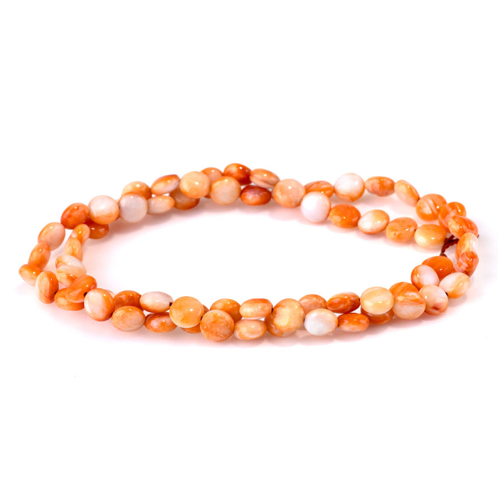 Spiny Oyster 6mm Coin Bead - 15-16 Inch