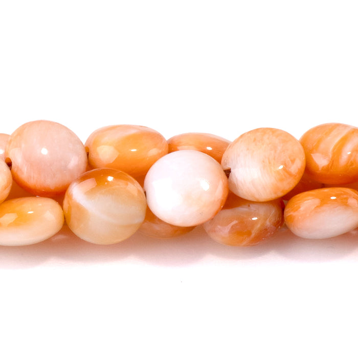 Spiny Oyster 6mm Coin Bead - 15-16 Inch