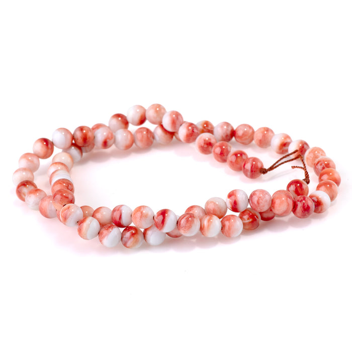 Spiny Oyster 6mm Red Round Bead - 15-16 Inch