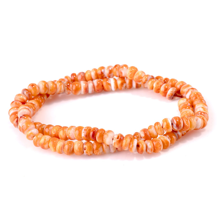 Spiny Oyster 6mm Orange Rondelle Bead - 15-16 Inch