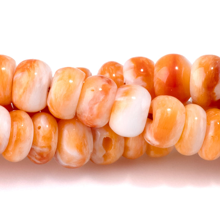 Spiny Oyster 6mm Orange Rondelle Bead - 15-16 Inch