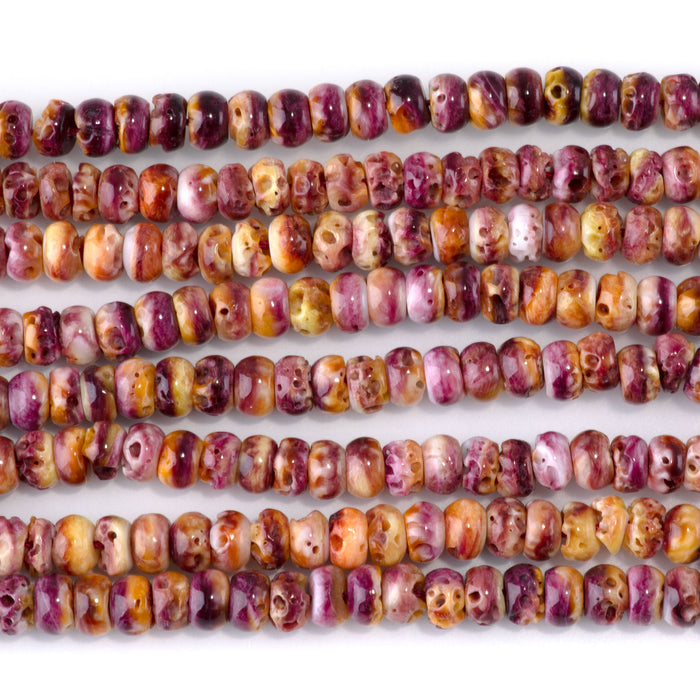 Spiny Oyster 6mm Purple Rondelle Bead - 15-16 Inch