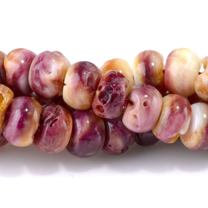Spiny Oyster 6mm Purple Rondelle Bead - 15-16 Inch