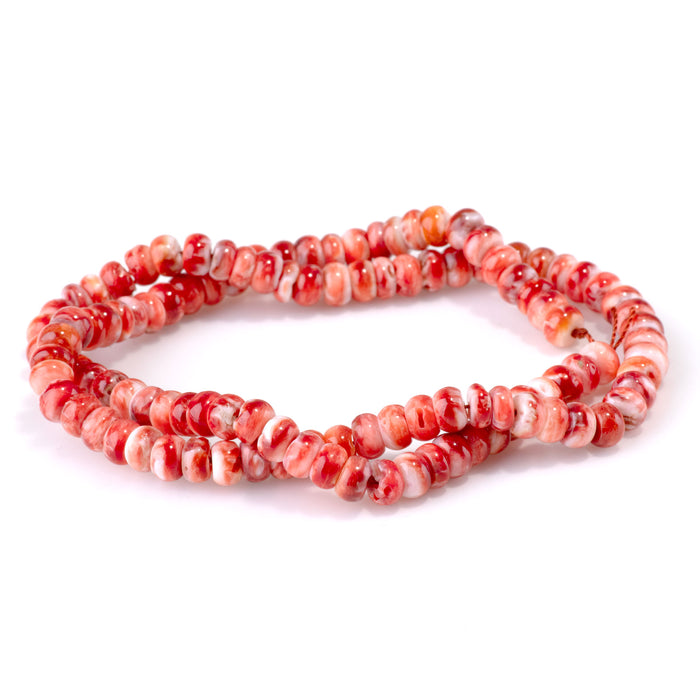 Spiny Oyster 6mm Red Rondelle Bead - 15-16 Inch