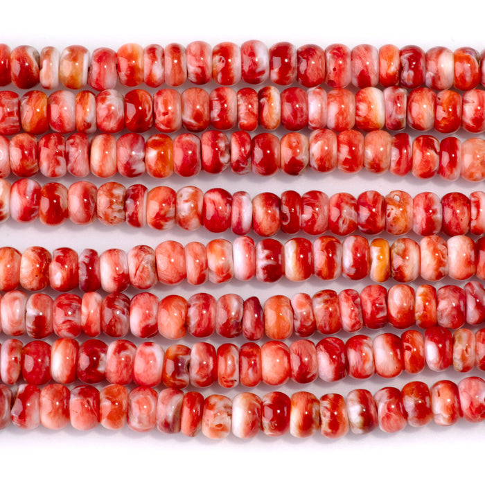 Spiny Oyster 6mm Red Rondelle Bead - 15-16 Inch