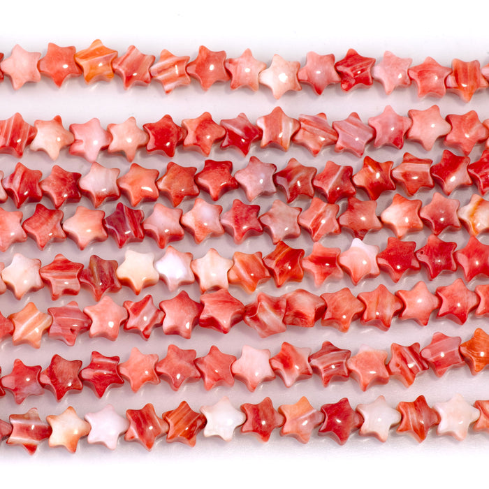 Spiny Oyster 6mm Red Star Bead - 15-16 Inch