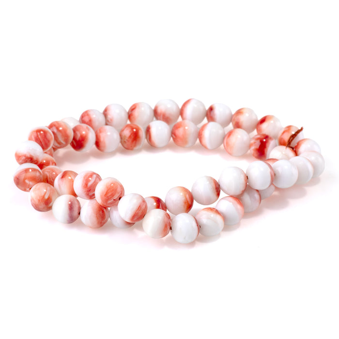 Spiny Oyster 8mm Red Round Bead - 15-16 Inch